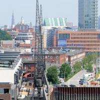 773_8105 Alte Hafenkräne am Kai des Altoner Fischereihafens. | Grosse Elbstrasse - Bilder vom Altonaer Hafenrand.